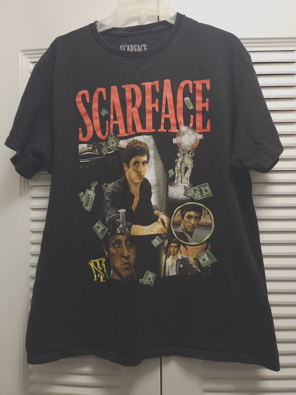 Women’s Scarface Graphic Tee Size Large Black Movie T-Shirt 100% Cotton